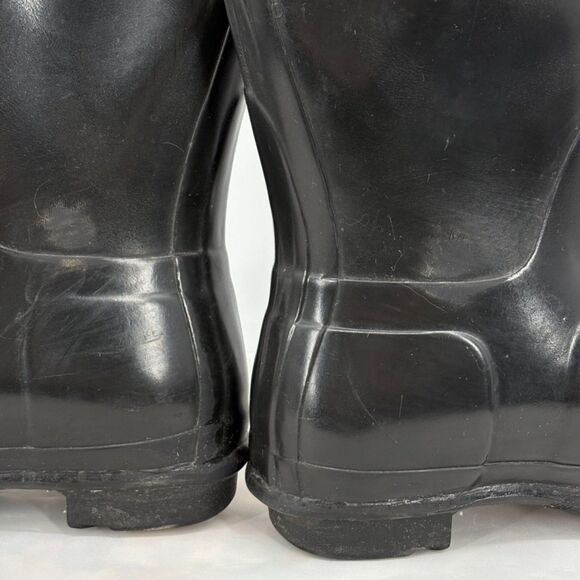Hunter Tall Gloss Black Rain Boots, Size 7, Work Boots Equestrian Farm Chore - Picture 7 of 9